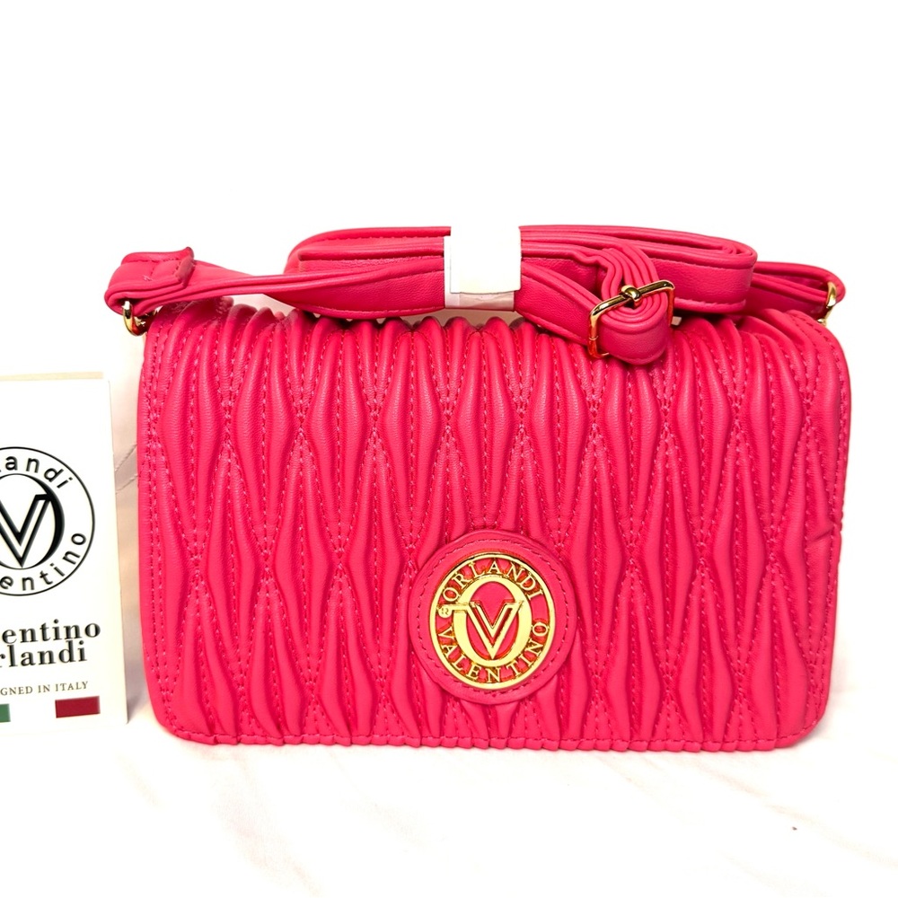 Valentino Orlandi Vibrant Pink Crossbody Bag